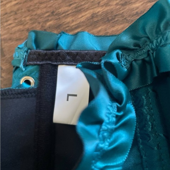 Teal Satin Corset Top - Picture 3 of 3